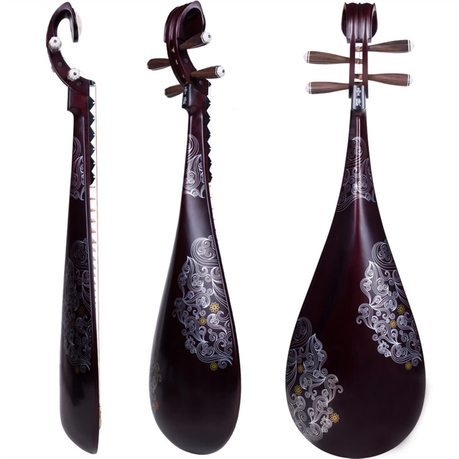TSTS Hartholz Chinesische Pipa Jincanxiangyun Afrikanischer Rotes Sandelholz Rose Birne Erwachsene Pipa Musikinstrument Anfänger Praxis
