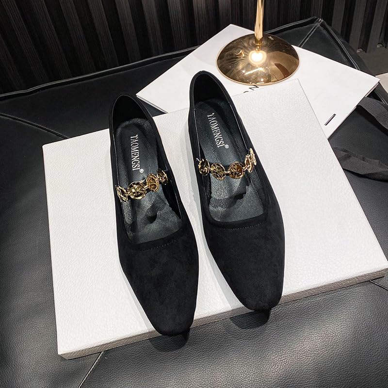 Fashionable women's large-size pointed-toe flat shoes. Elegant style. Comfortable and breathable lining. Anti-slip and durable sole. Formal wear. Party wear.2