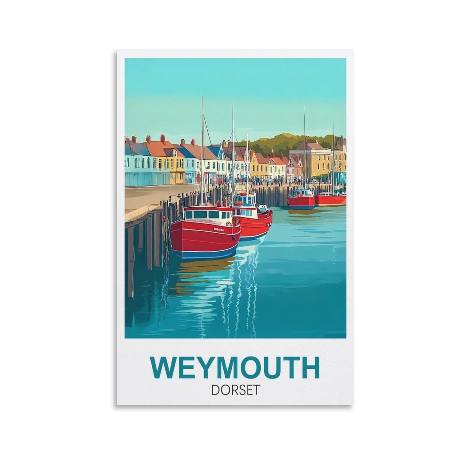 XLLYXYGJQ Weymouth Dorset Vintage Travel Posters 08x12inch(20x30cm) Canvas Wall Art Poster Print Artwork Painting Picture for Home Decoration Living Room Office Bedroom