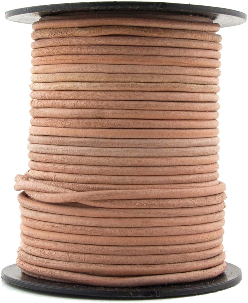 Xsotica-Regular Shades Round Leather Cords-1.0 MM Leather Cord Round (Natural, 100 Meter)