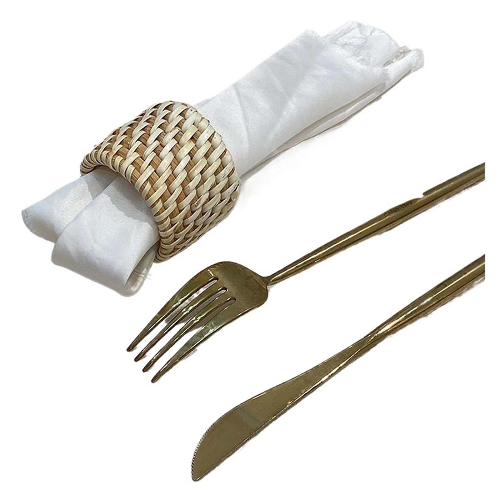 12PCS Woven Rattan Napkin Rings Rustic Natural Holder for Table Decor Easter