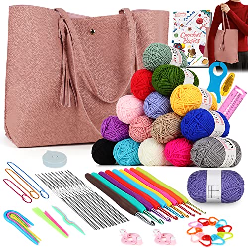 Coopay Beginner Crochet Kit For Adults/Kids, Crochet Starter Set Animal Crochet Kit With Yarn & Crochet Accessories, Professional Starter Pack Crochet Beginners Kit Full Knitting Crochet Supplies #TOP11