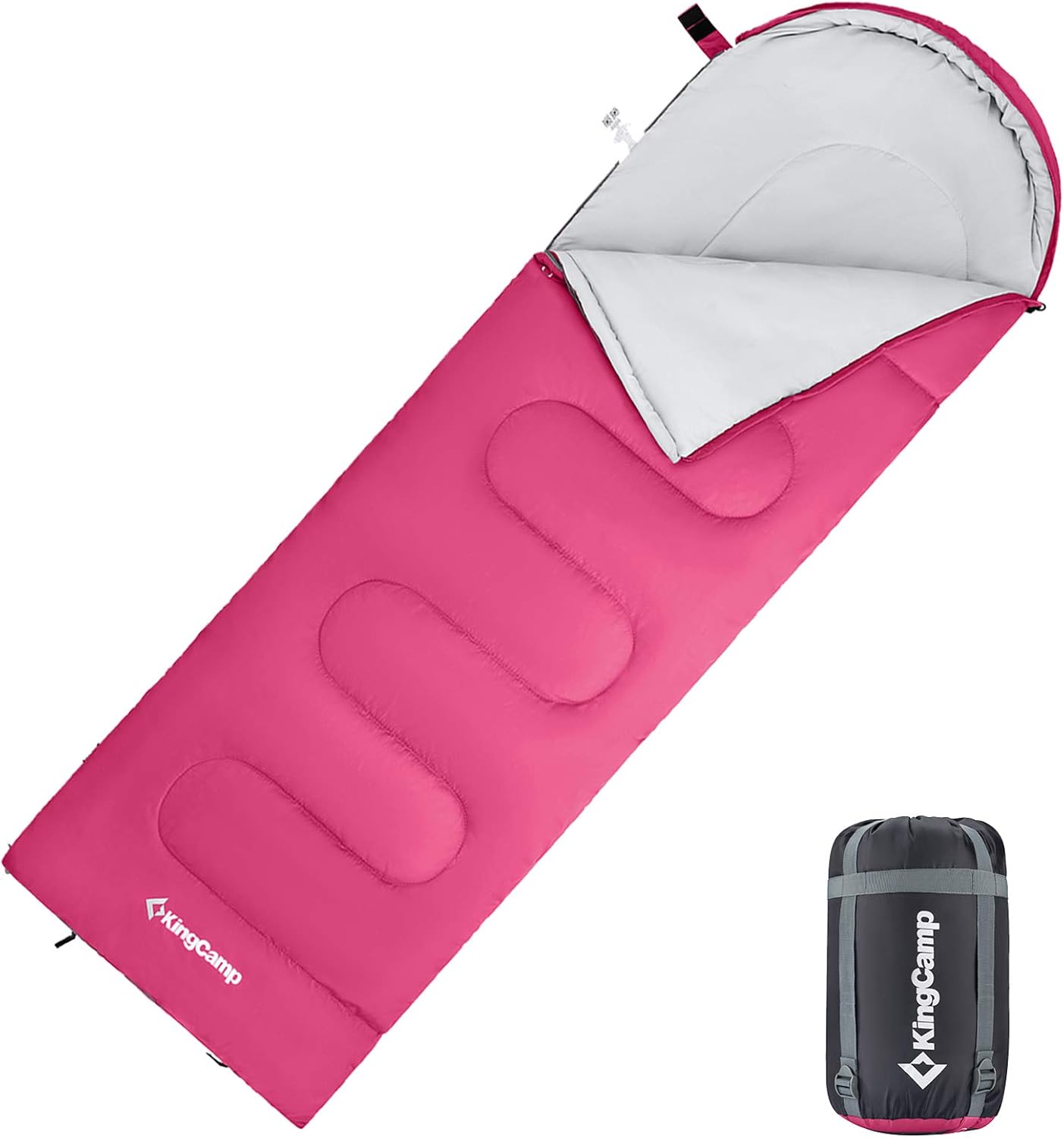 KingCamp Camping Sleeping Bag with Compression Sack, 3 Seasons Warm and Cool Weather for Adults and Kids, Lightweight Compact Comfort Portable for Camp, Traveling, Hiking, Outdoor