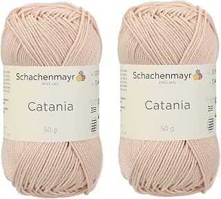 [ Set of 2 Skeins ] SMC Catania Originals 100% Mercerized Cotton Yarn, Total 3.52 Oz. Each 1.76 Oz (50g) / 136 Yrds (125 m) Amigurumi Yarn Fine-Sport 2 (263 Soft Apricot)