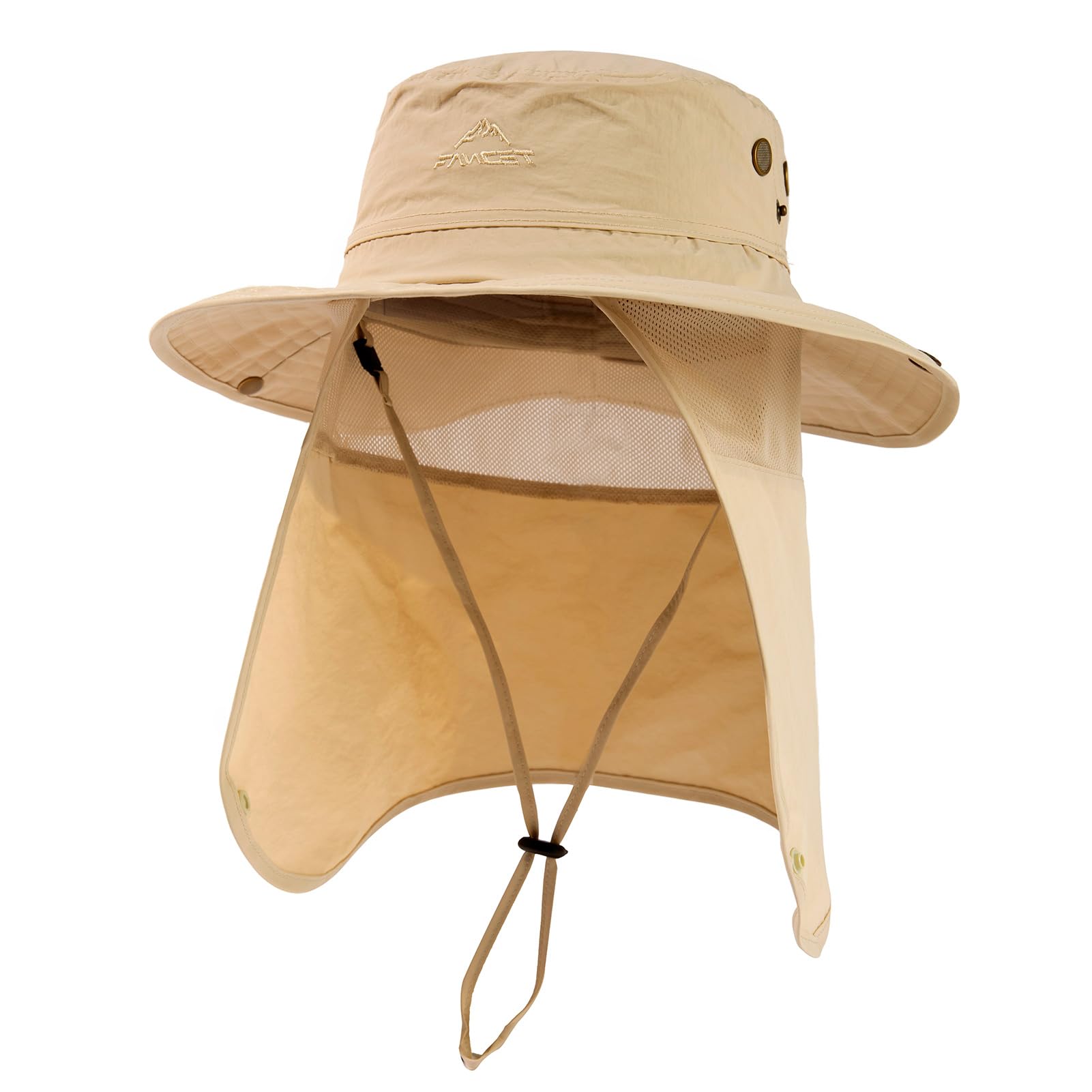 TOP-EX UVCoolix™ Chapeau de soleil unisexe UPF 50+ avec protection de la nuque, chapeau d'extérieur imperméable pour randonnée et pêche, chapeau de safari rafraîchissant avec large bord, respirant