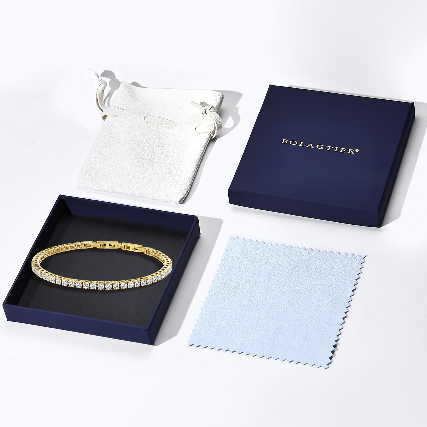 Tennis Bracelet for Women Men, 14K Gold Plated Round 3mm/4mm/5mm AAAA+ Cubic Zirconia CZ Dainty Classic Adjustable Stainless Steel Bracelets Festival Wedding Jewelry Gift - Image 8