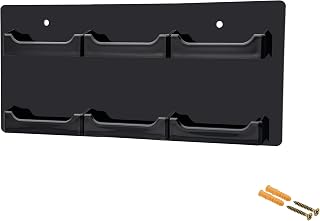 Marketing Holders Wall Business Card Holder with Hanging Hardware for 3.5" x 2" Gift or Appointment Cards Trade Show Convention Real Estate Hotel Retail Stores 6 Slots Black Acrylic One Piece