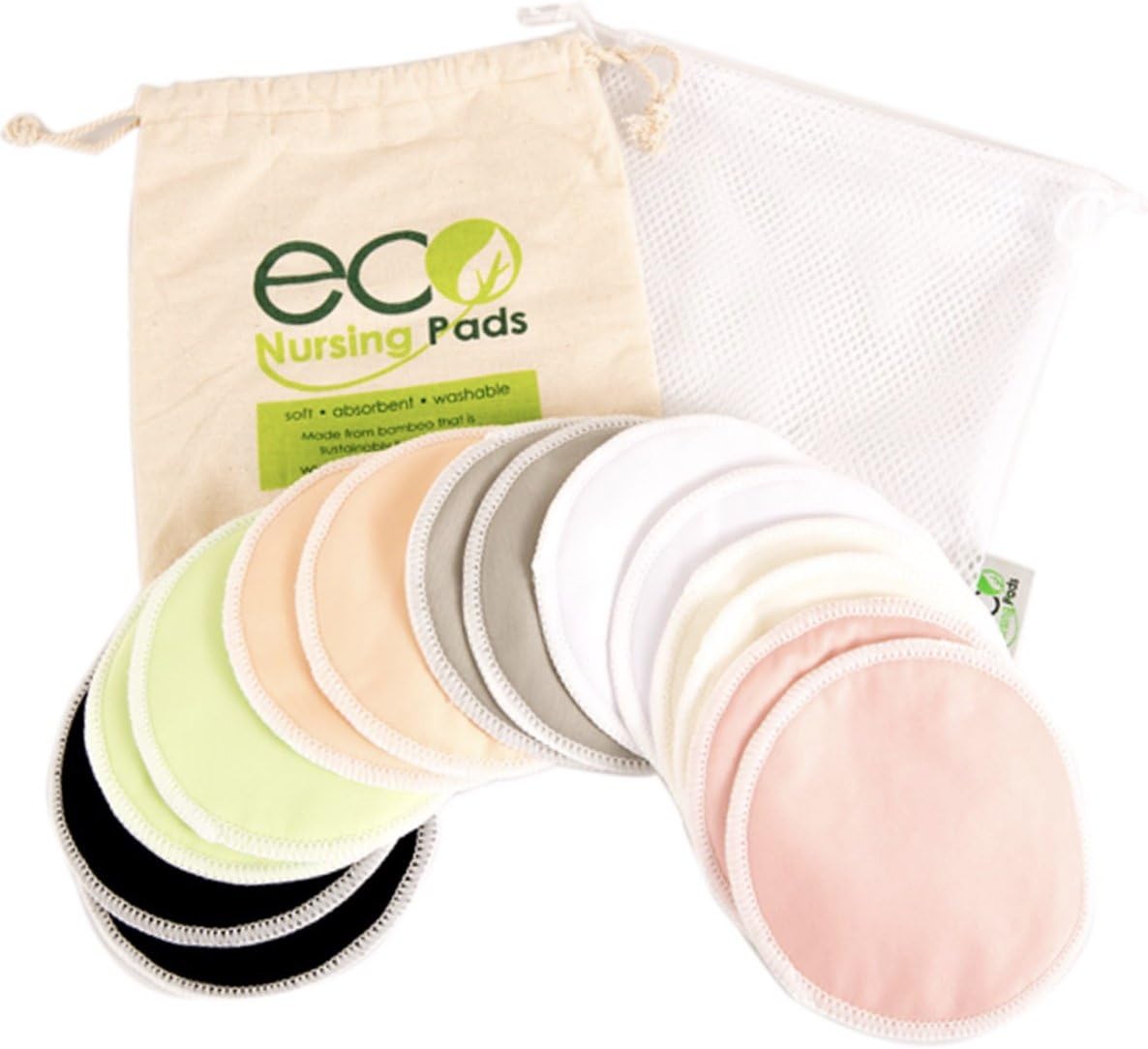 EcoNursingPads' Washable Reusable Bamboo Nursing Pads, Organic Bamboo