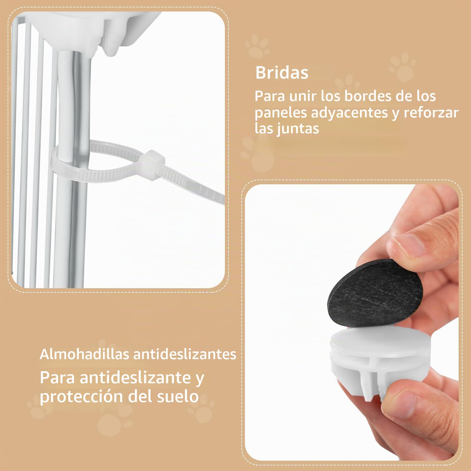 EUGAD Jaula para Animales Pequeños, DIY 24 Paneles Valla Metálica Modulare con Puerta, Blanco Parque para Conejos Vallas para Conejos Jaula para Mascotas Hámster Gatito Cachorros 142x72x72 cm
