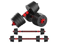 Adjustable Dumbbells Weight Set to 66Lbs Free Weight Dumbbell with Connecting Rod Used As Barbell for Men and