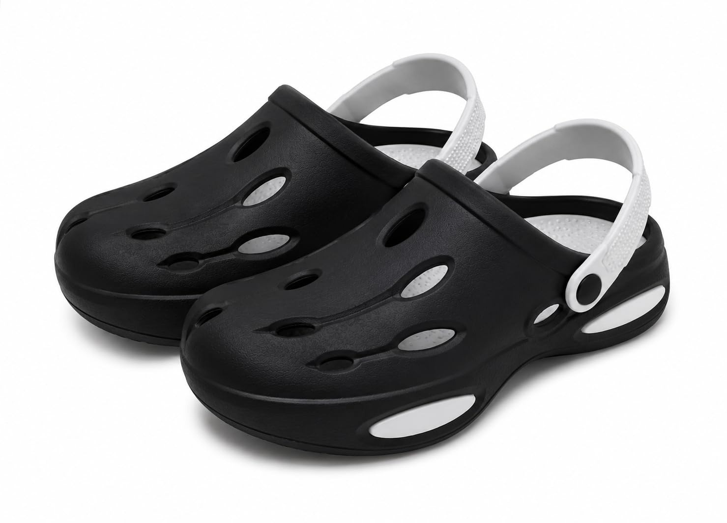 Men's Lightweight Classic Clogs || Sandals with Adjustable Back Strap for Men_112 Black-image-8