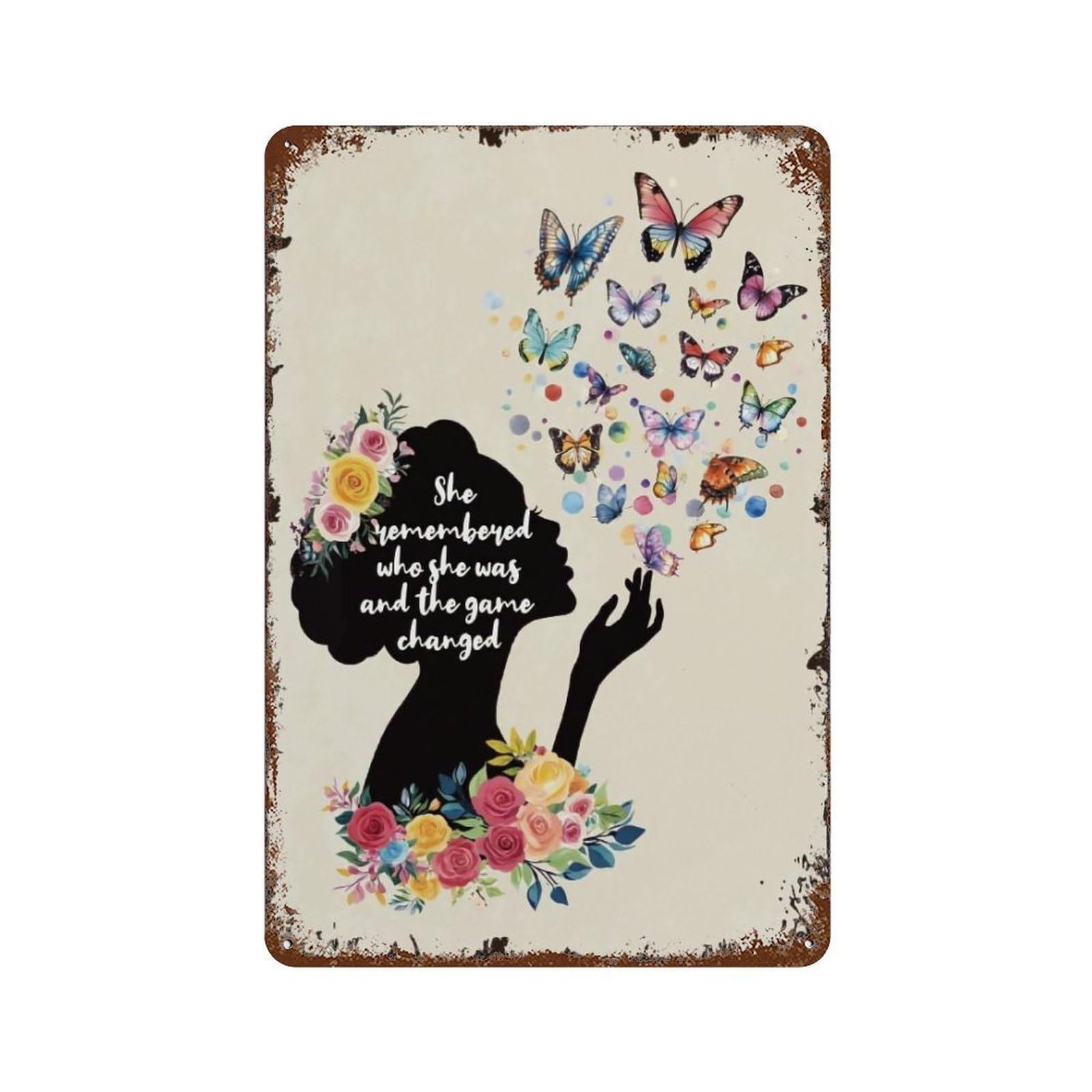 Yhgertku Girls Style And Butterfly Metal Signs Motivational Quote Wall Art Retro Iron Vintage Metal Tin Sign Poster Modern Decor For Living Rooms Gift 30X20cm