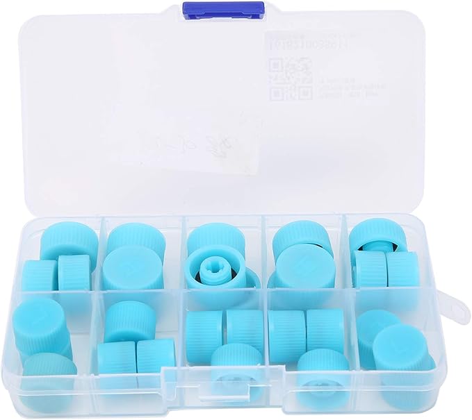 AC Valve Cap, 30Pcs A/C Refrigerant Port Cap Car Air Conditioning