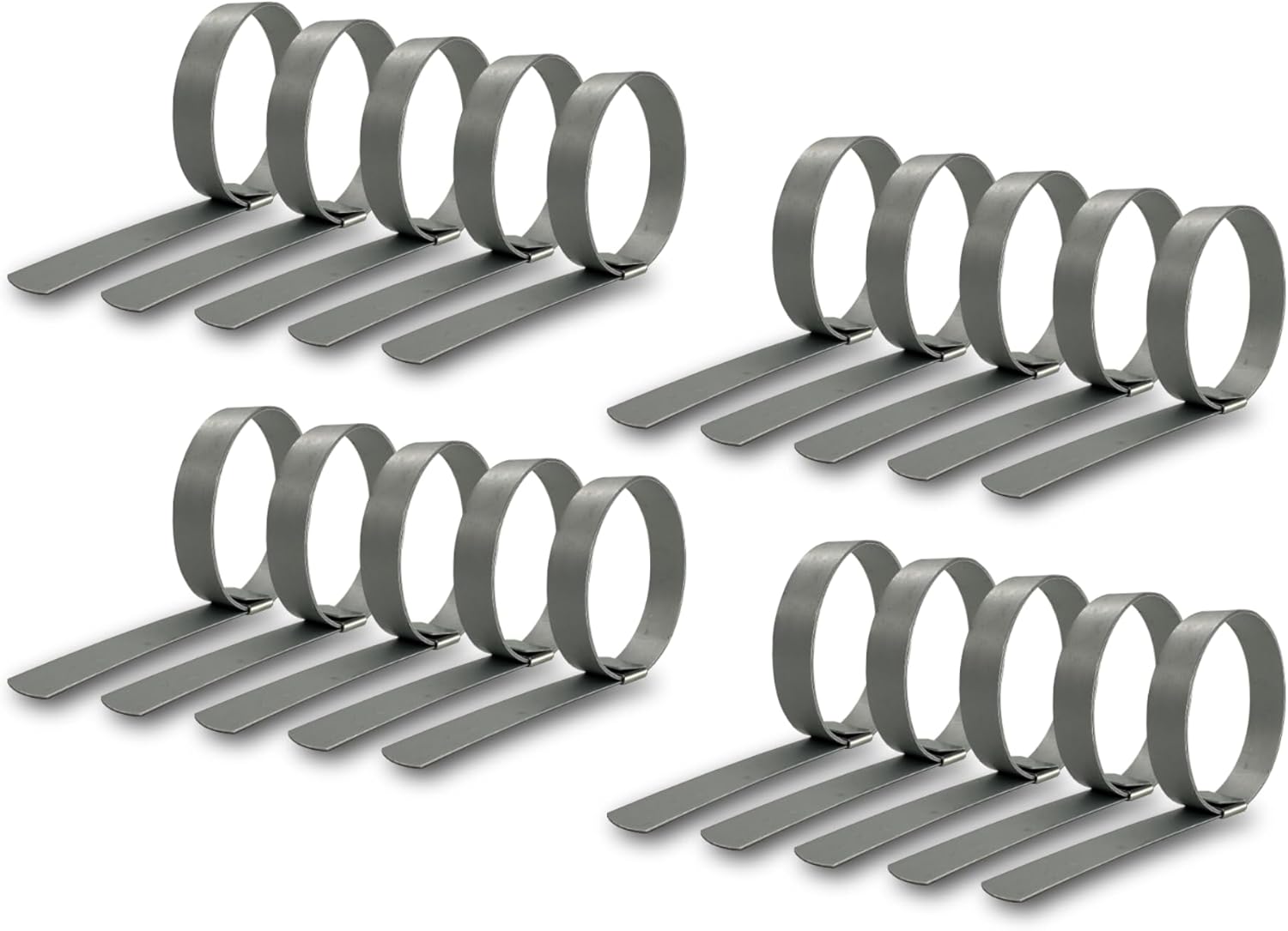 Genuine Strapbinder HBCP9 Center Punch Clamps – 2-1/4" Galvanized Carbon Steel (20-Pack) – Pre-Formed Clamps for Hose, Ducting, Cable Management & More