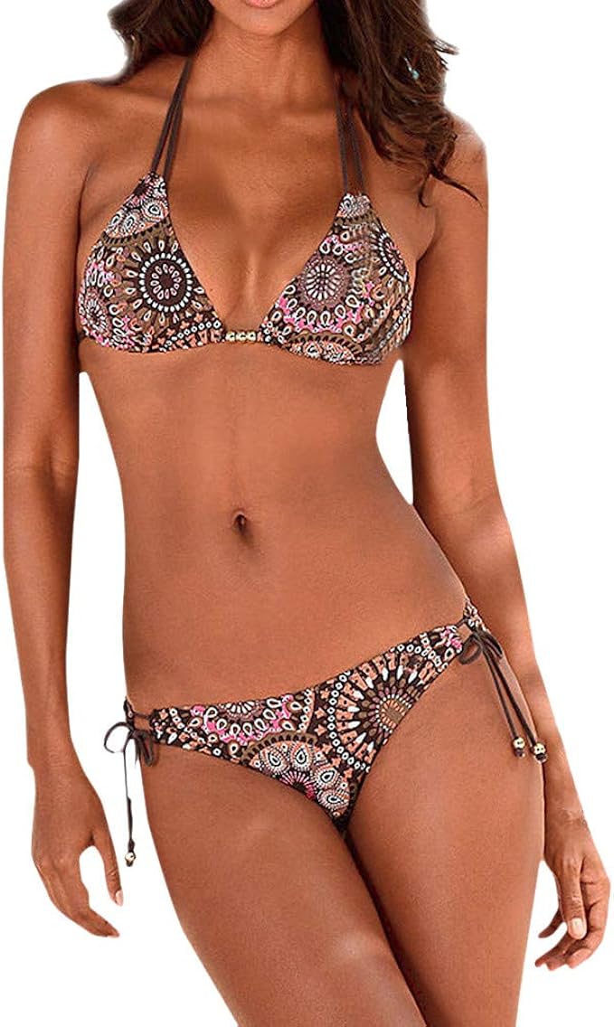Women's B, C, D Cup Bikini Top Swimsuit Set Spaghetti Straps Beachwear