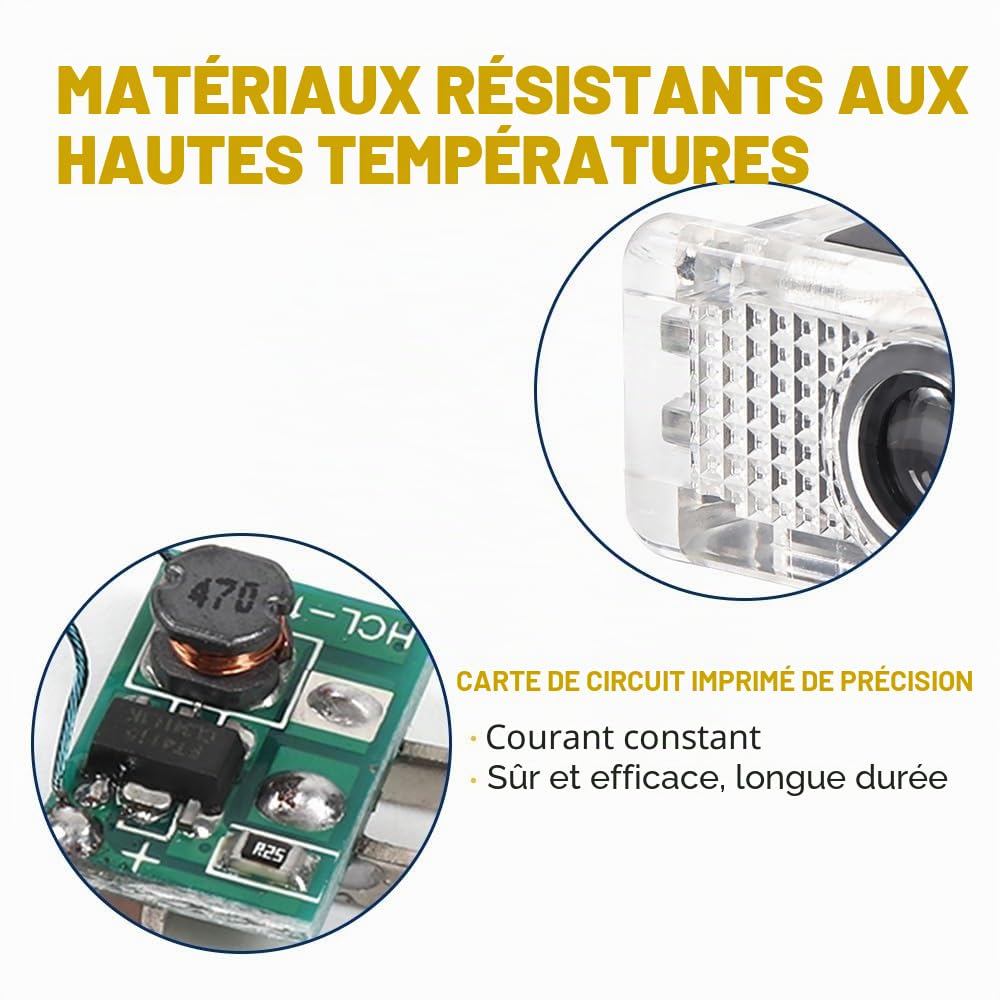 Projecteur de logo de porte de voiture à LED, 2 pièces, for W203, W240, W209, R199, C, SLK, CLK, SLR, accessoires de lumière de bienvenue(For-Mercedes)