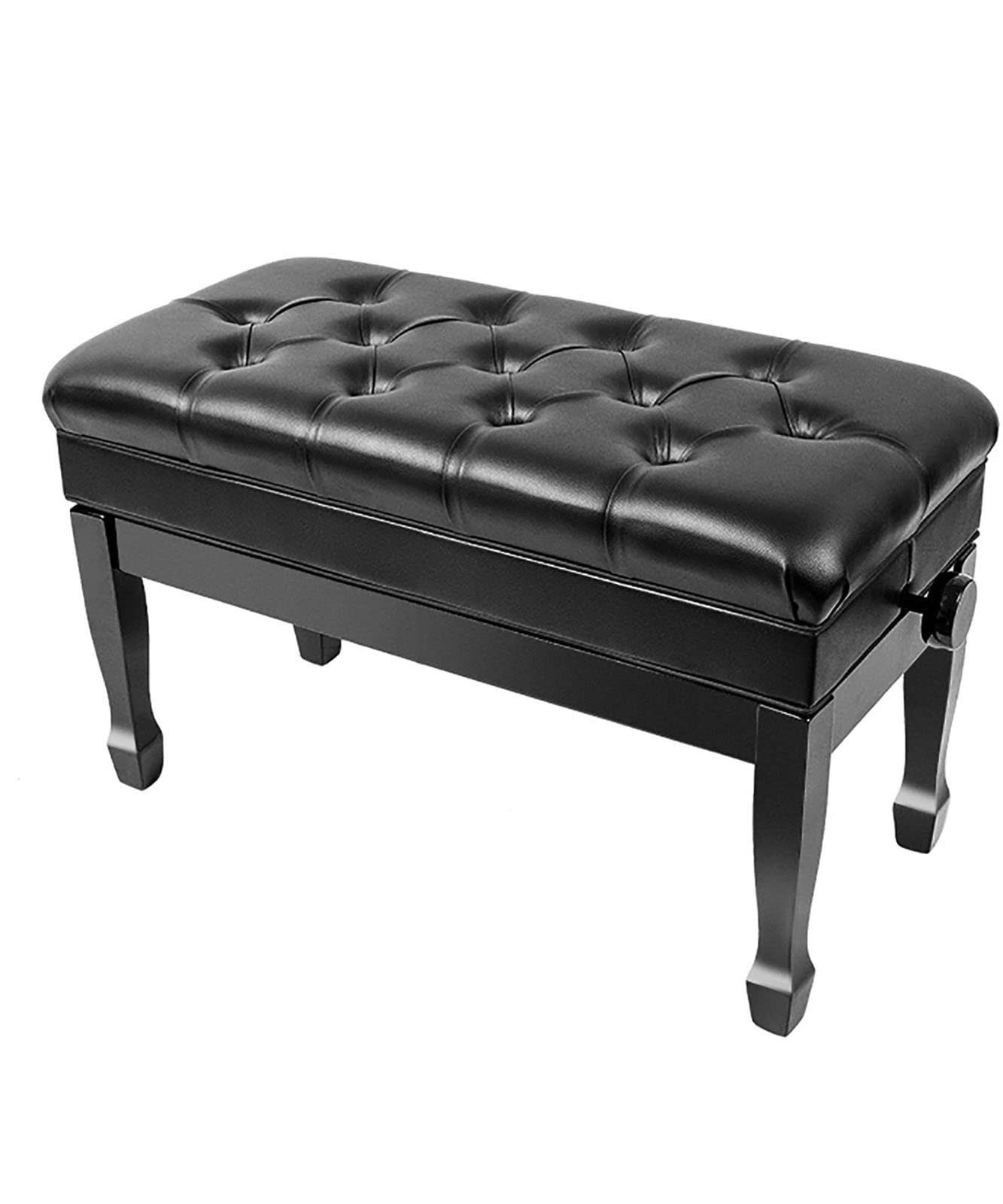 Sgabello regolabile per pianoforte, altezza 10 cm, traspirante, impermeabile, in pelle, 78 x 39 x 48 – 58 cm, ideale per esercitazioni a duetto e tavolo da toeletta
