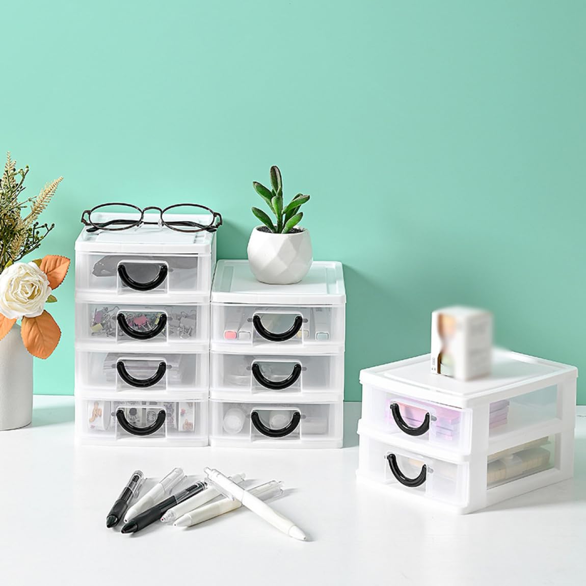 Amazon.co.jp: MJKQ9 レターケース 幅16.5×奥行13×高さ15.5cm A6 3段