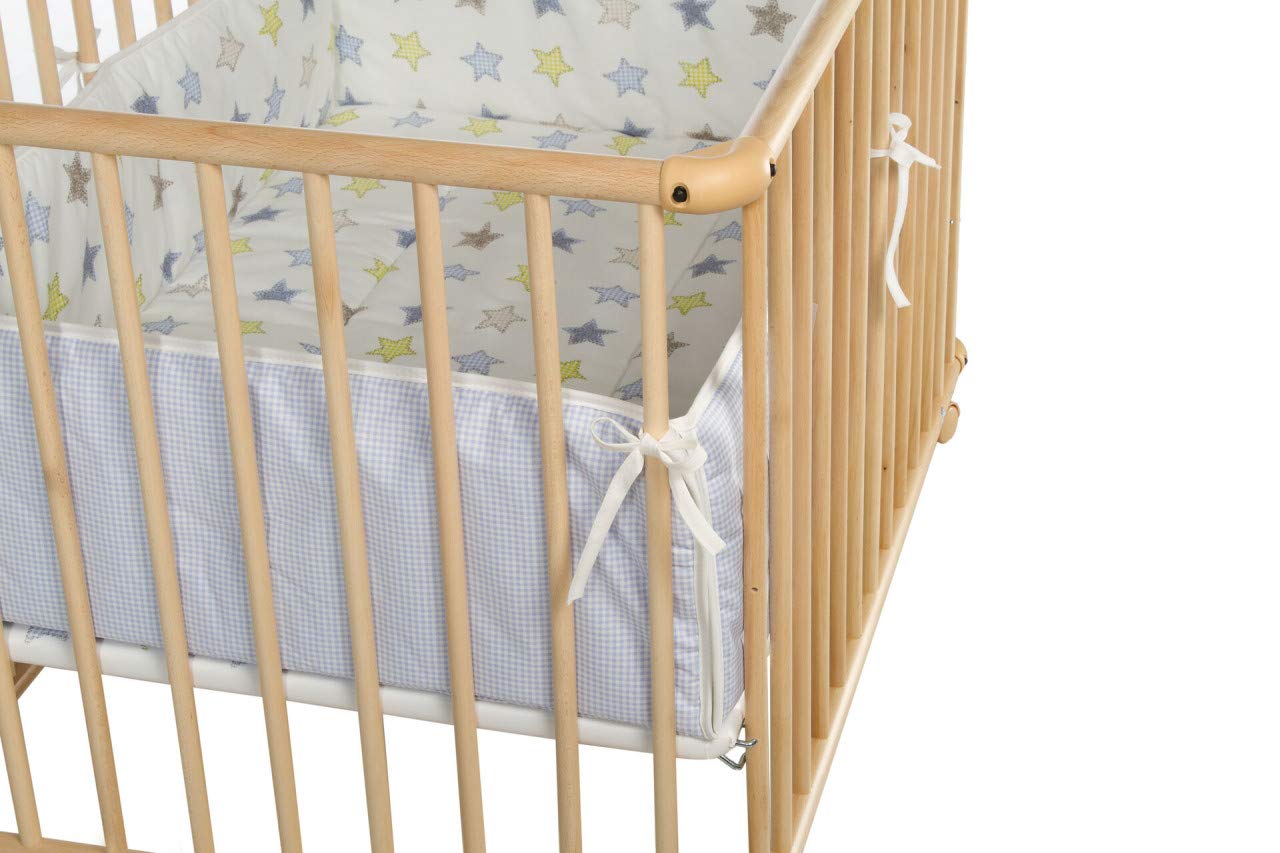GEUTHER Laufstall Belami Plus| Baby Laufgitter Holz | TÜV geprüft | faltbar & zerlegbar | sicherer Laufstall für Babys (Natur, 97x97 cm)