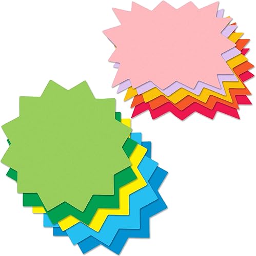 Miniatura 8 de 360 piezas de recortes de papel Starburst troquelado de papel Starburst, decoración de tablón de anuncios en blanco para venta al por menor, ventas,