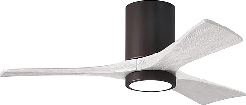 Miniatura 28 de Matthews IR3HLK-BRBR-MWH-60 Irene - Ventilador de techo para exteriores de 60 pulgadas con luz LED y control remoto y pared, 3 cuchillas de madera,