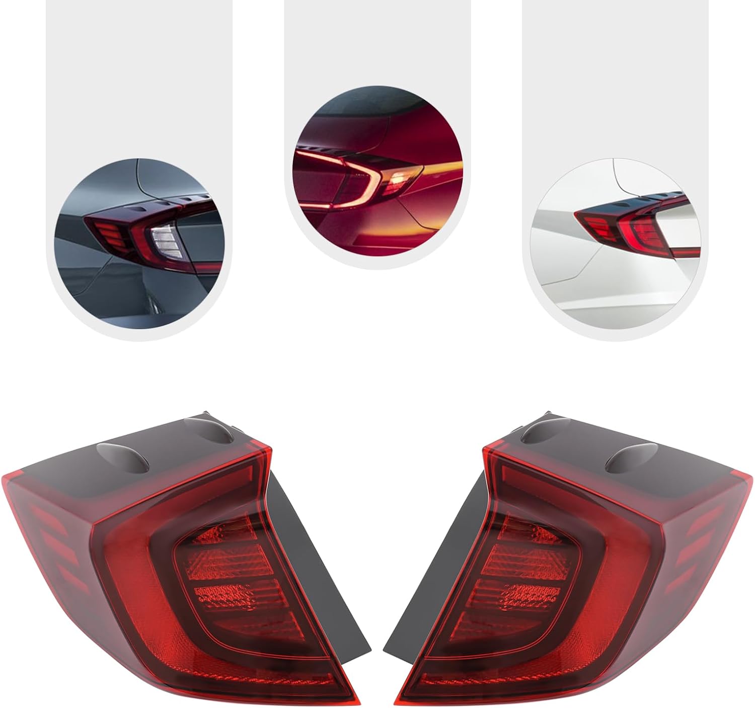 1 Pair Tail Light Assembly for 2020-2022 Hyundai Sonata SE/SEL (Halogen Turn Signal Light) Tail Back Lamp with Brake Light Direct Replacement Both Side OE/OEM 92402-L0000, 92401-L0000