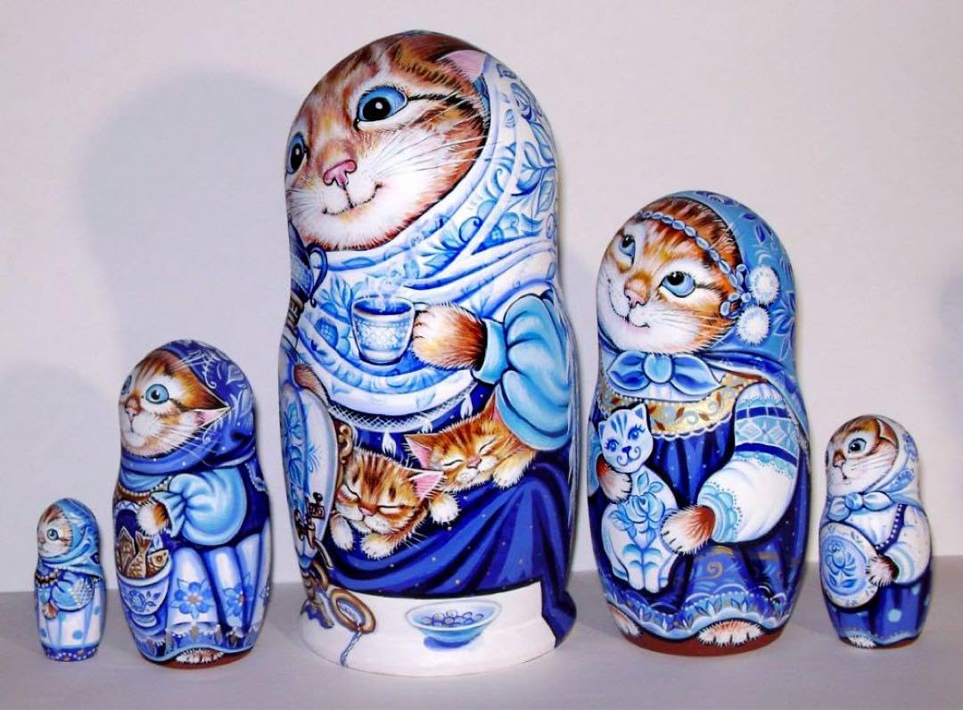 CBT072】12cm級 ねこのマトリョーシカ スベトラーナ