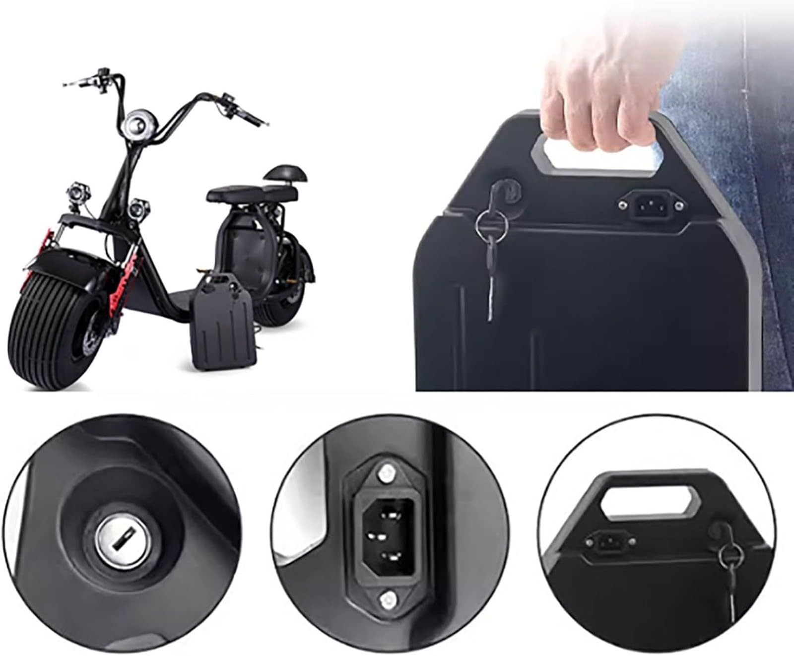 60V 20Ah/25Ah/30Ah Batteria Per Monopattino Elettrico/Bicicletta, 60V Batteria Per Monopattino Elettrico, Con Caricabatterie, Per Motore Da 1000W 500W 200W 60V,25Ah