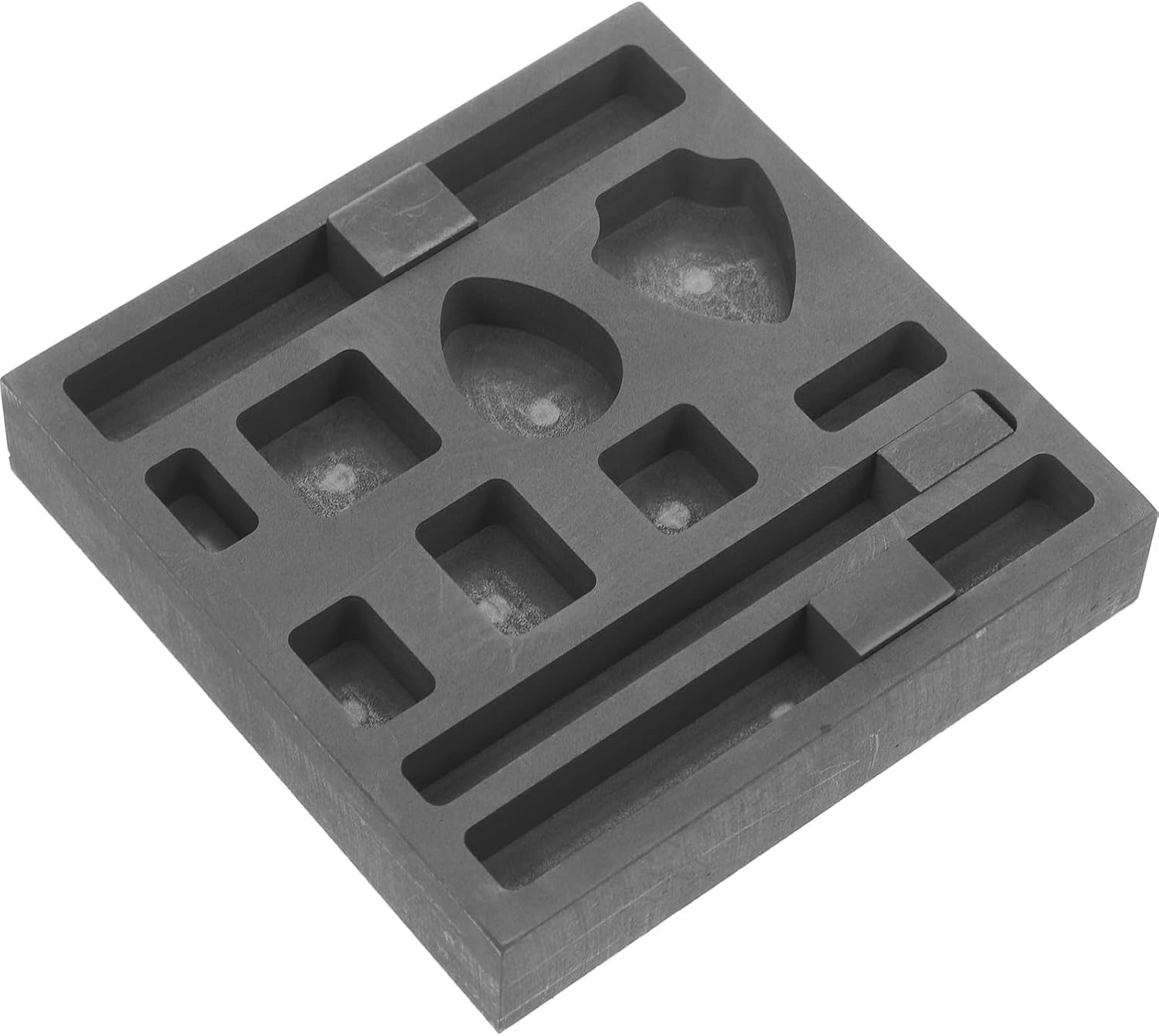 Operitacx Graphite Mold 3.93X3.93X0.78 Inch Ingot Mold for Metal Casting Jewelry Melting Pouring with Movable Divider