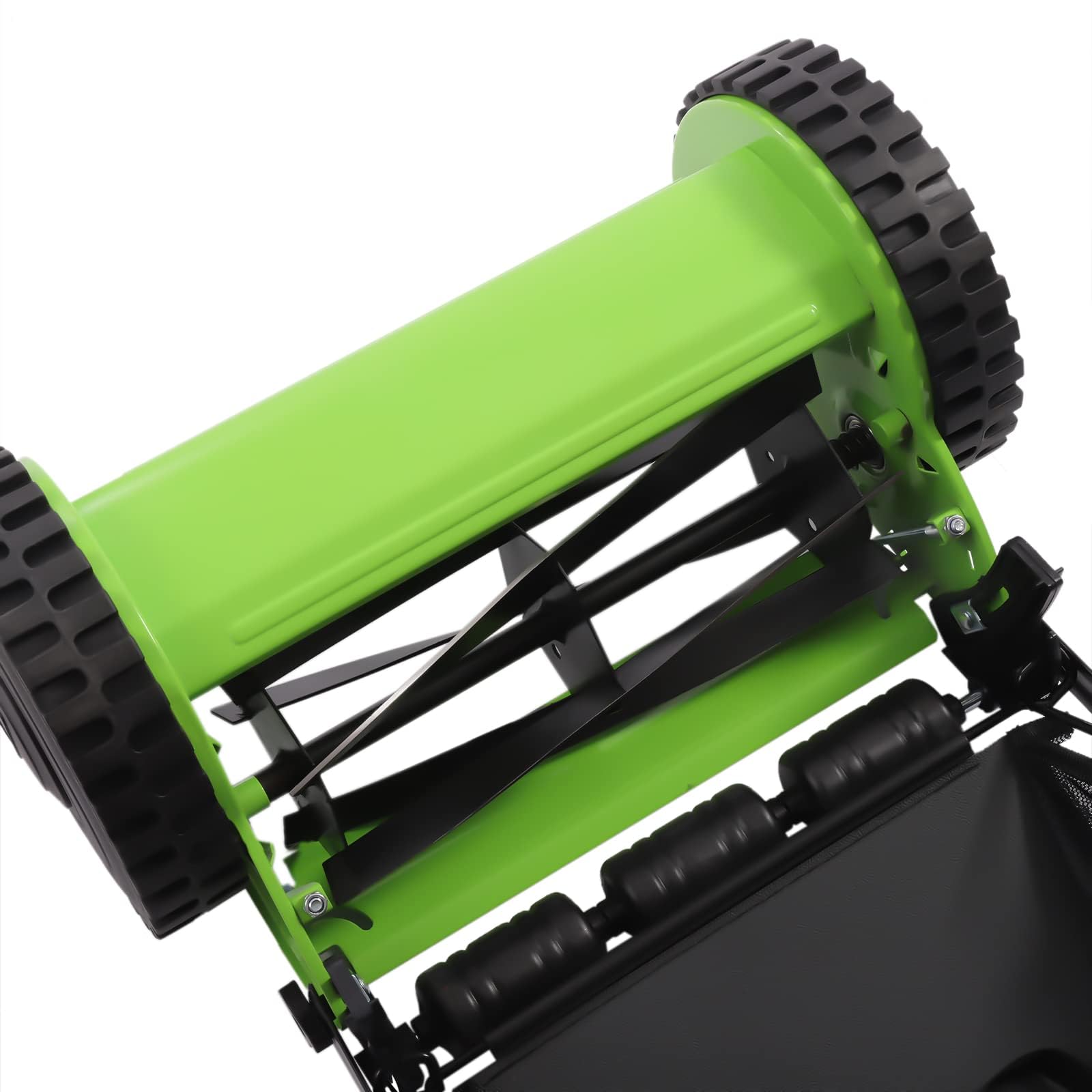 Cortacésped manual con carrete de empuje con recogedor de césped, cortador de césped manual de 12 pulgadas para recortar césped de jardín, mantenimiento
