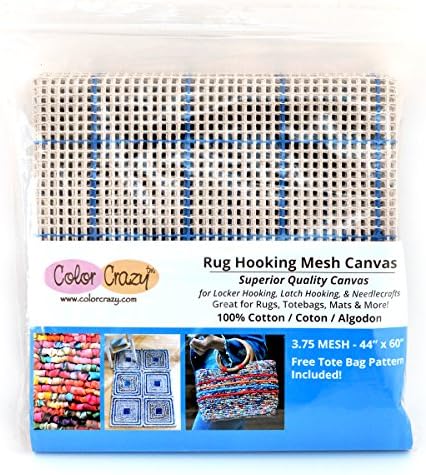 Color Crazy Rug Hooking Mesh Canvas - 3.75 Mesh (44" x 60") with Free Pattern