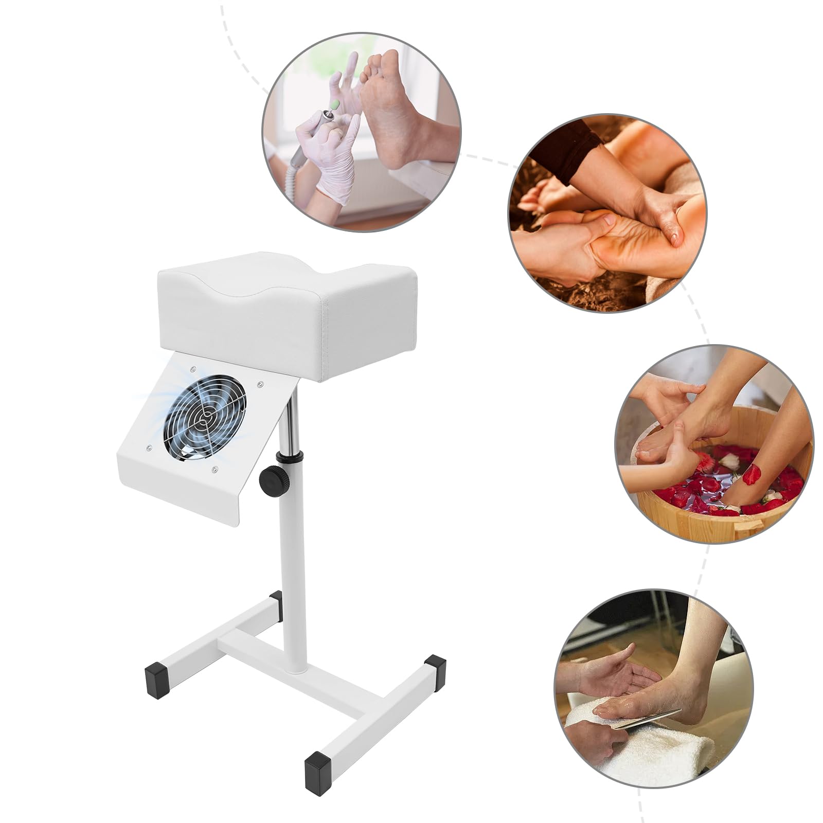 Mobile Pediküre Stuhl Fußpflegestuhl mit Absaugung Höhenverstellbar Pediküre Stuhl Fußpflege Salon Hocker Höhenverstellbar Beinstütze Fußstütze Fußpflege, Beinauflage für Beinstütze Schönheitssalon