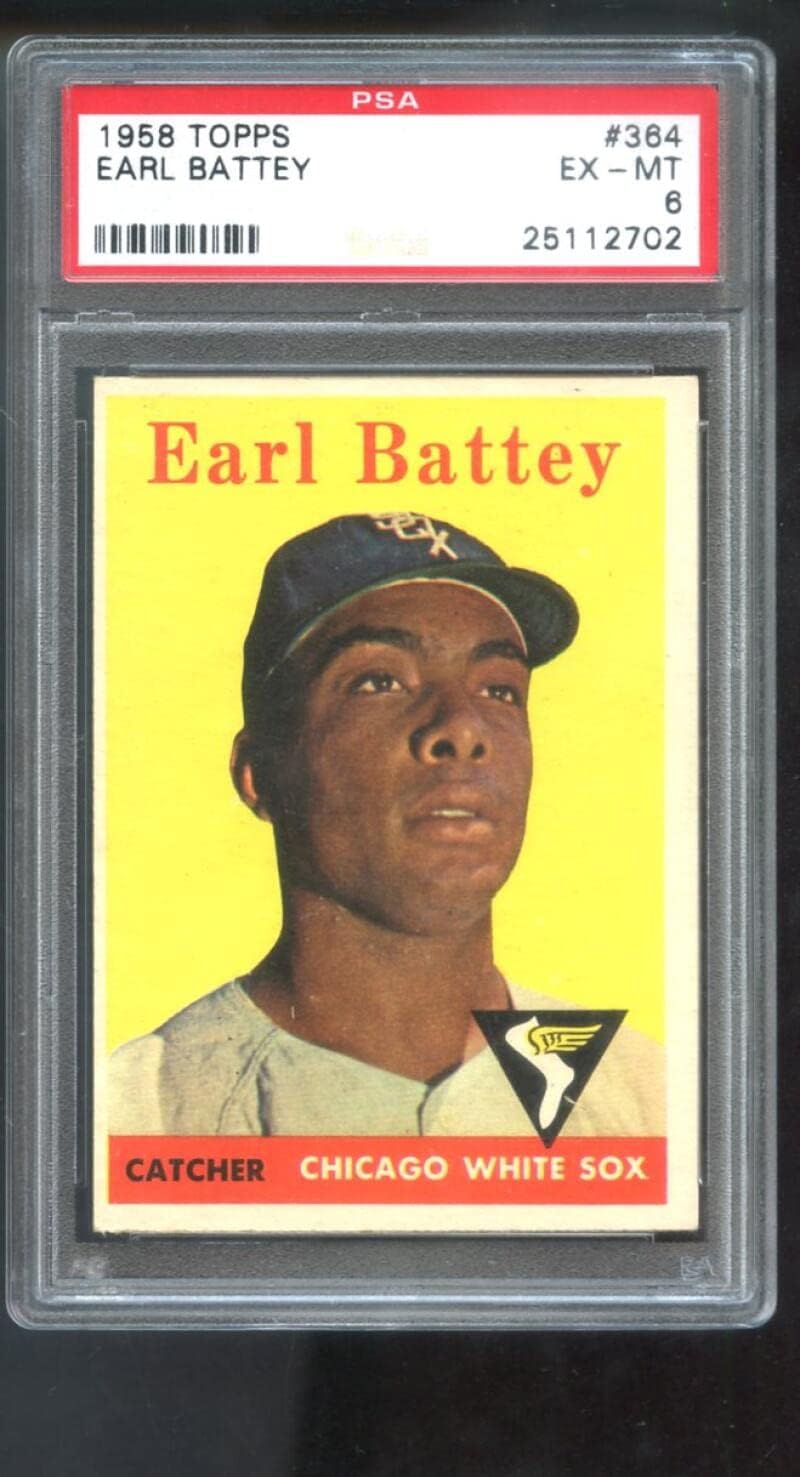 1958 Topps #364 Earl Battey PSA 6 Graded Baseball Card MLB Chicago White Sox