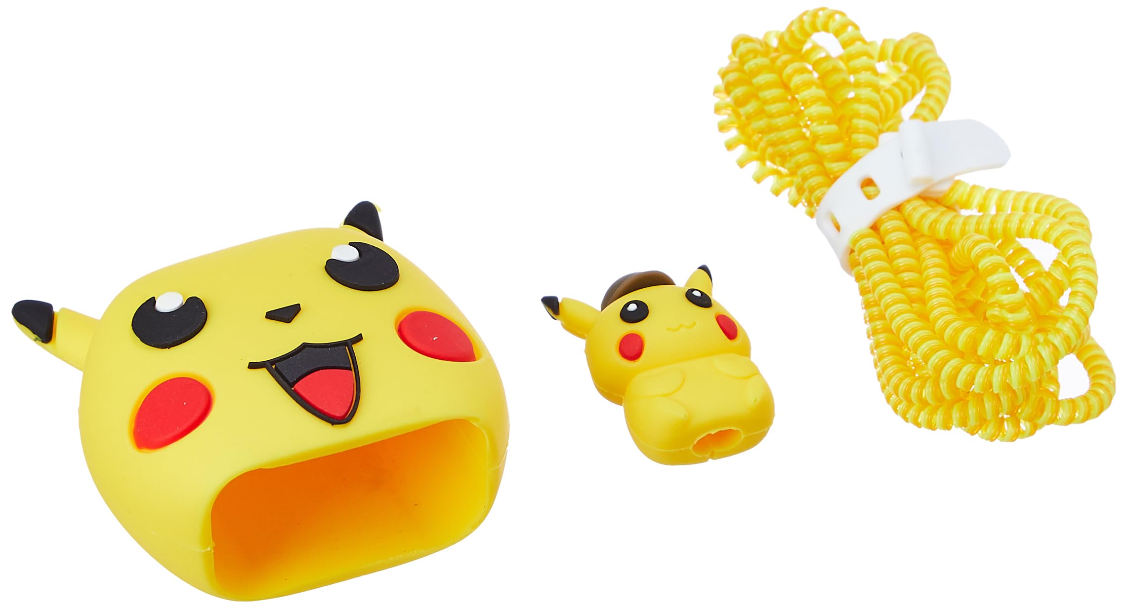 Cartoon 3D Design Protective Case for 18W 20W iPhone 14 13 12 11 Pro Max Fast Charging Cable Adapter Charger,Cute Cartoon Lightning Data Cable Case for iPhone(Pikachu 2),Yellow