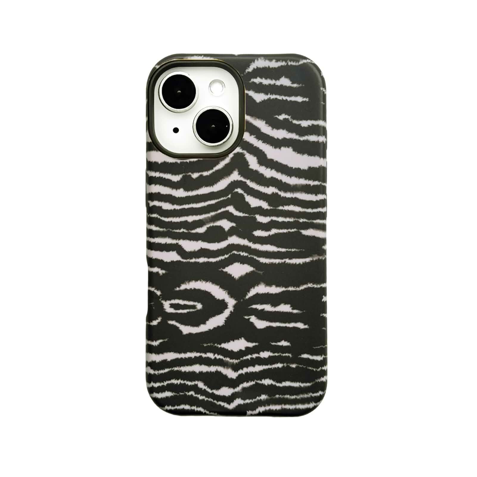 Black White Zebra Magnetic Phone Case for iPhone 13/14 Cute Aeshtetic Fashion Horizontal Striped Abstract Animal Print,Wireless Charging 2 In 1 Shockproof Cover for Women Girls