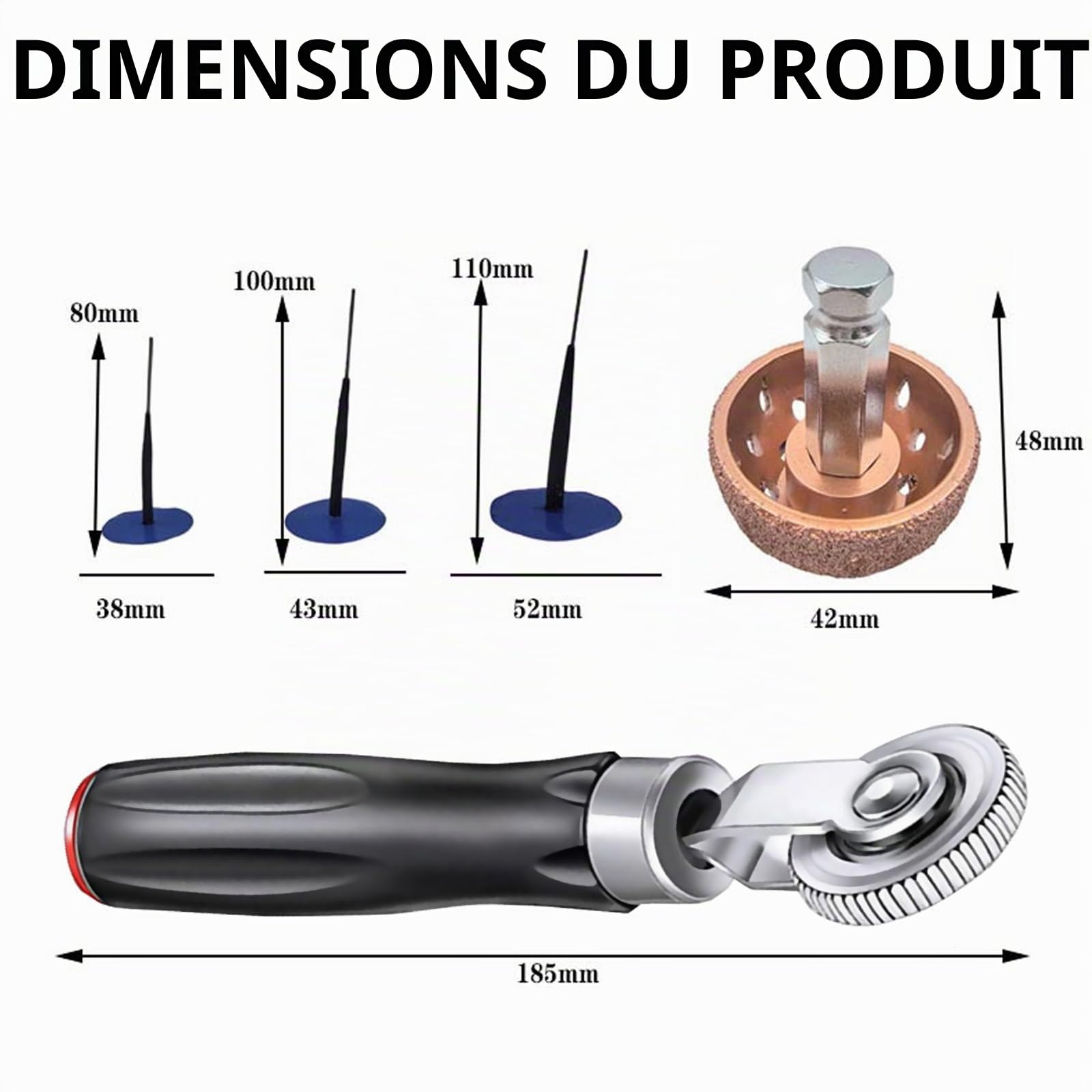 Kit De Réparation De Pneus, 27PCS Outil De Réparation De Pneus Kit De Rustines Pour Pneus Bouchon En Caoutchouc En Forme De Champignon Pour Réparation De Pneus De Voiture Camion Moto Vélo