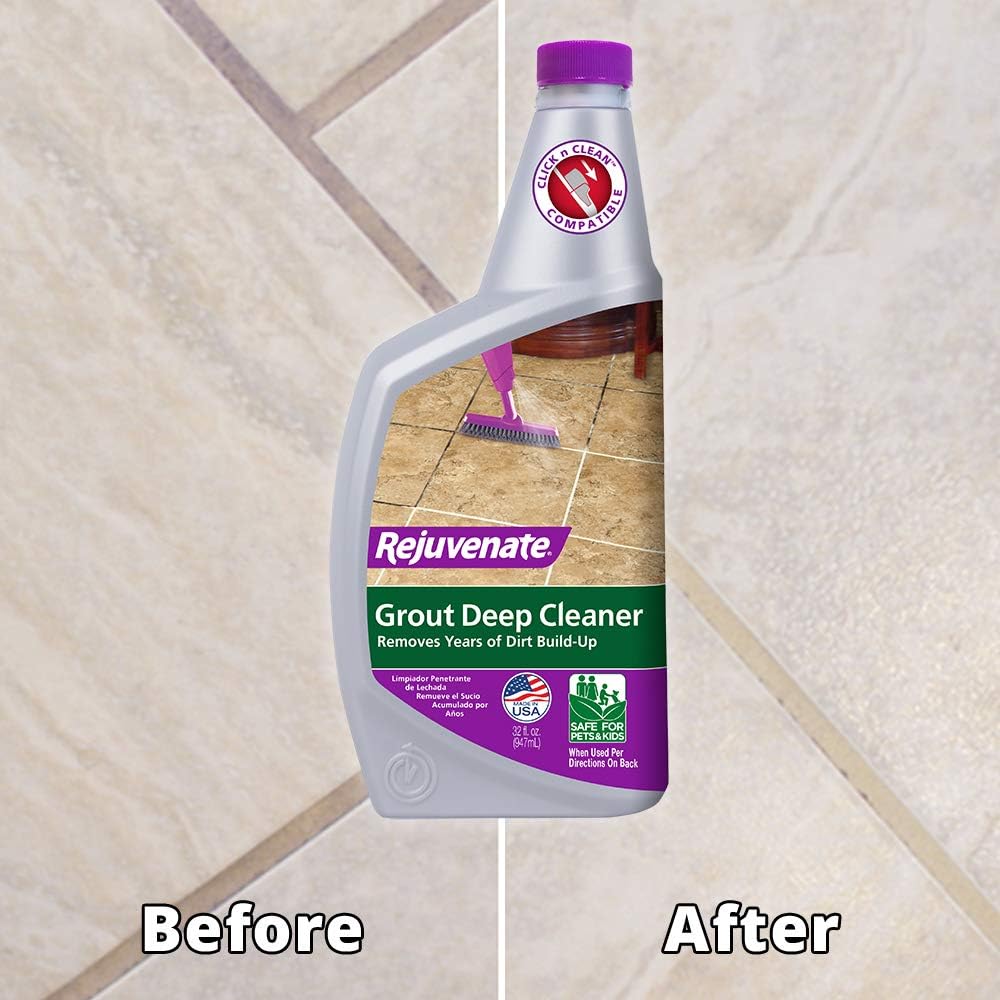Rejuvenate Grout Deep Cleaner - Cleaning Formula Instantly Removes Years of Dirt Build-Up to Restore Grout to The Original Color (32oz) & White Grout Restorer Marker Pens : Tools & Home Improvement