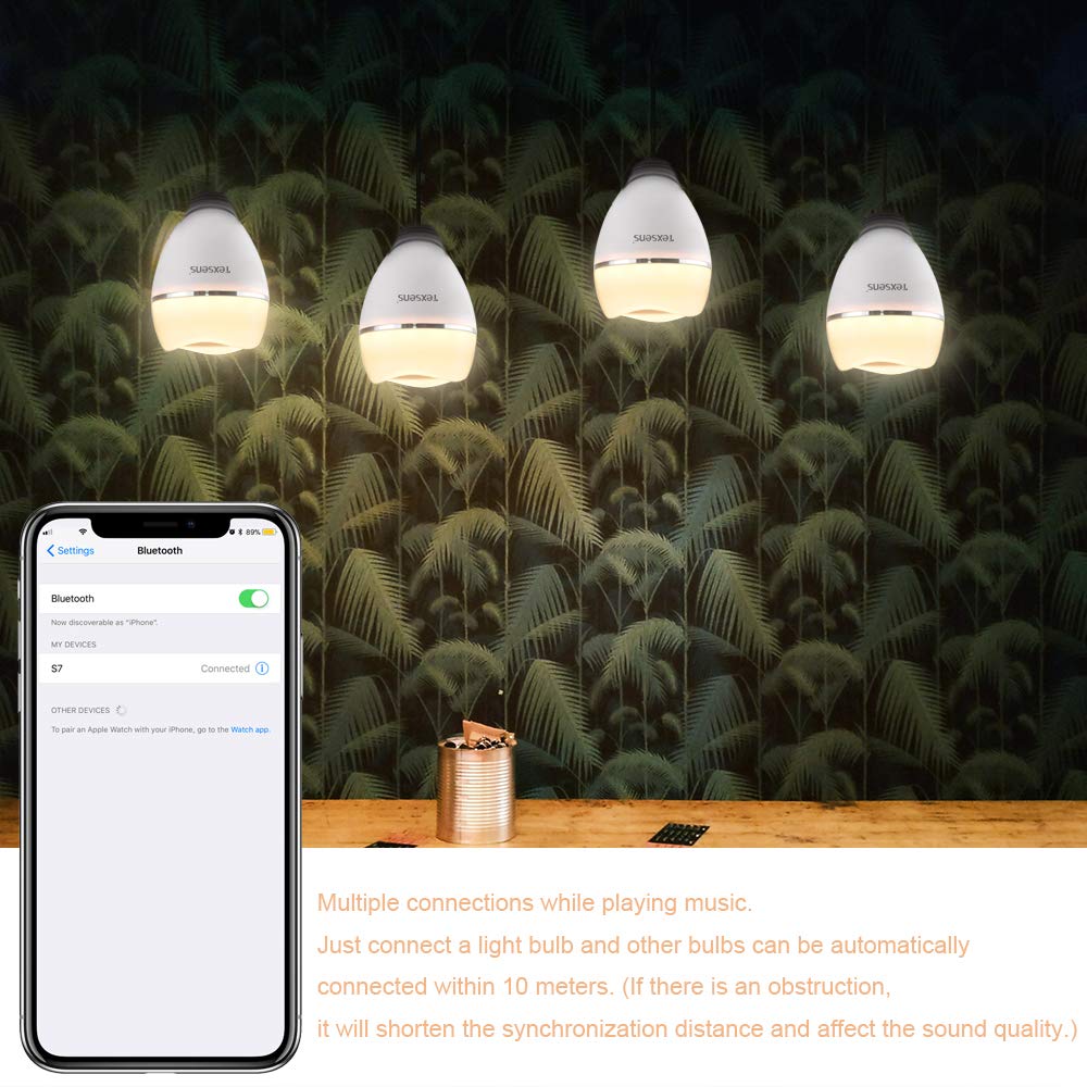 Texsens bluetooth music bulb app Clearance
