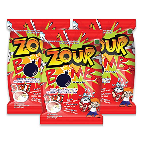 Image of Zour Bomb Cola-Pack Of 3, Sour Candy In Cola Flavor Combo Pack, Product Of Thailand|Share With Friends & Family,110 Grams