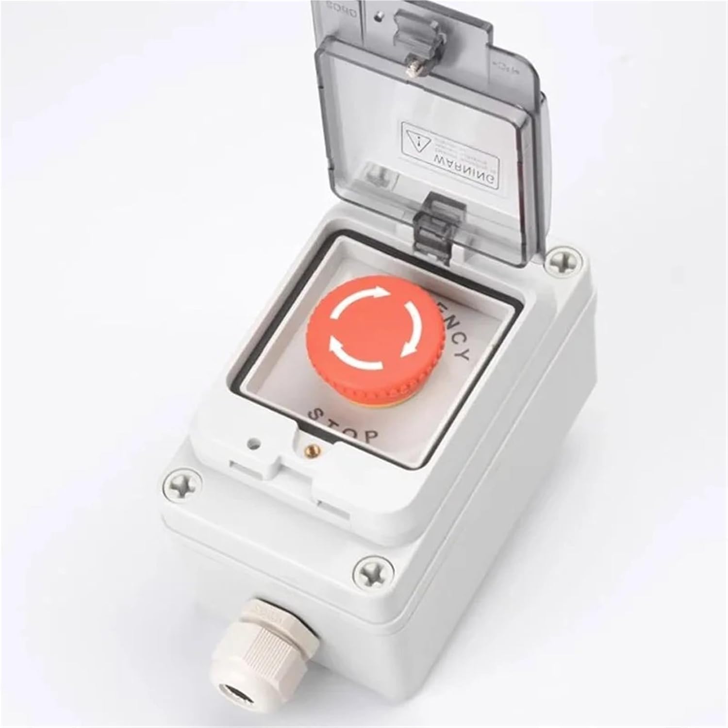 Emergency Stop Control Box Outdoors Button Switch Ip67 1Pcs(Gold 4pcs,2NC)