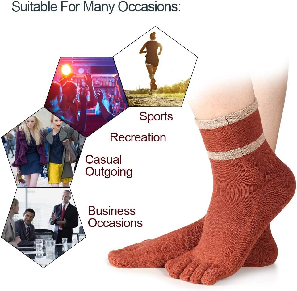 Meaiguo Women's Toe socks For Running Five Finger Socks With Cotton Athletic