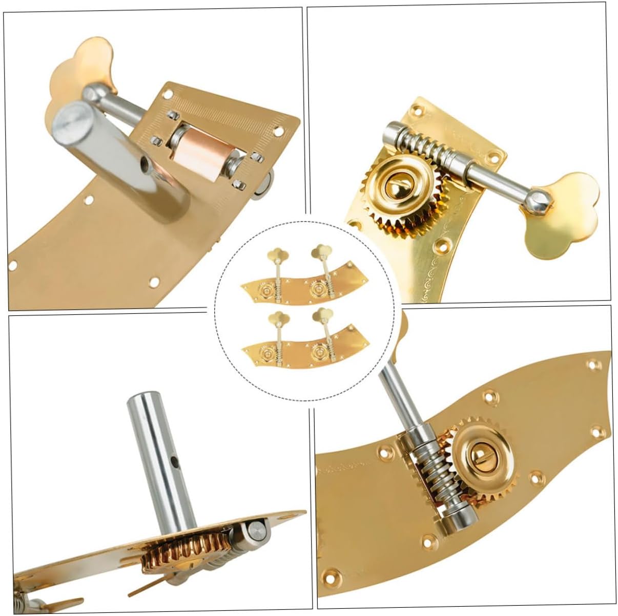 2pcs Double Bass Tuning Pegs Gold Tuning Pegs for Upright Bass String Fixing Parts Easy to Tune for Professional and Amateur Musicians