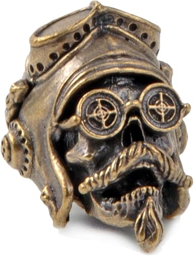 Miniatura 4 de FLAMEDUKE Cuentas de cordón para cuchillo, cuentas de paracaídas, 550 cuentas de paracaídas, cuentas de calavera, dije de cobre fundido a mano, para