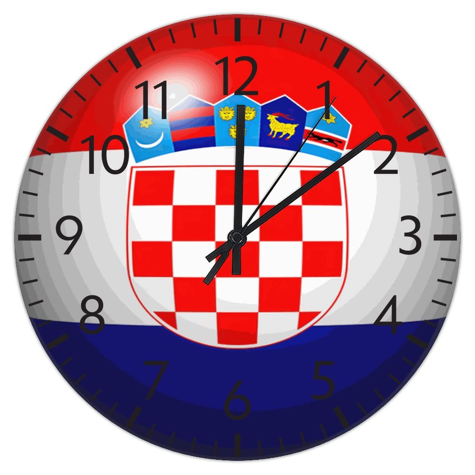 Horloge silencieuse drapeau Croatie pour bureau sans tic-tac