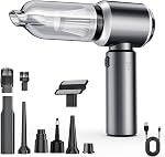 Handheld Car Vacuum Cordless - 23000PA Strong Suction, 30 Mins Runtime, Lightweight Portable Vacuum for Car & Home, w/ 6 Attachments, USB Rechargeable,Black