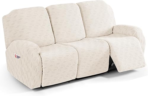 TAOCOCO Fundas para sofá reclinable, funda elástica para sofá reclinable, funda de sofá reclinable jacquard para 3 asientos, protector de muebles