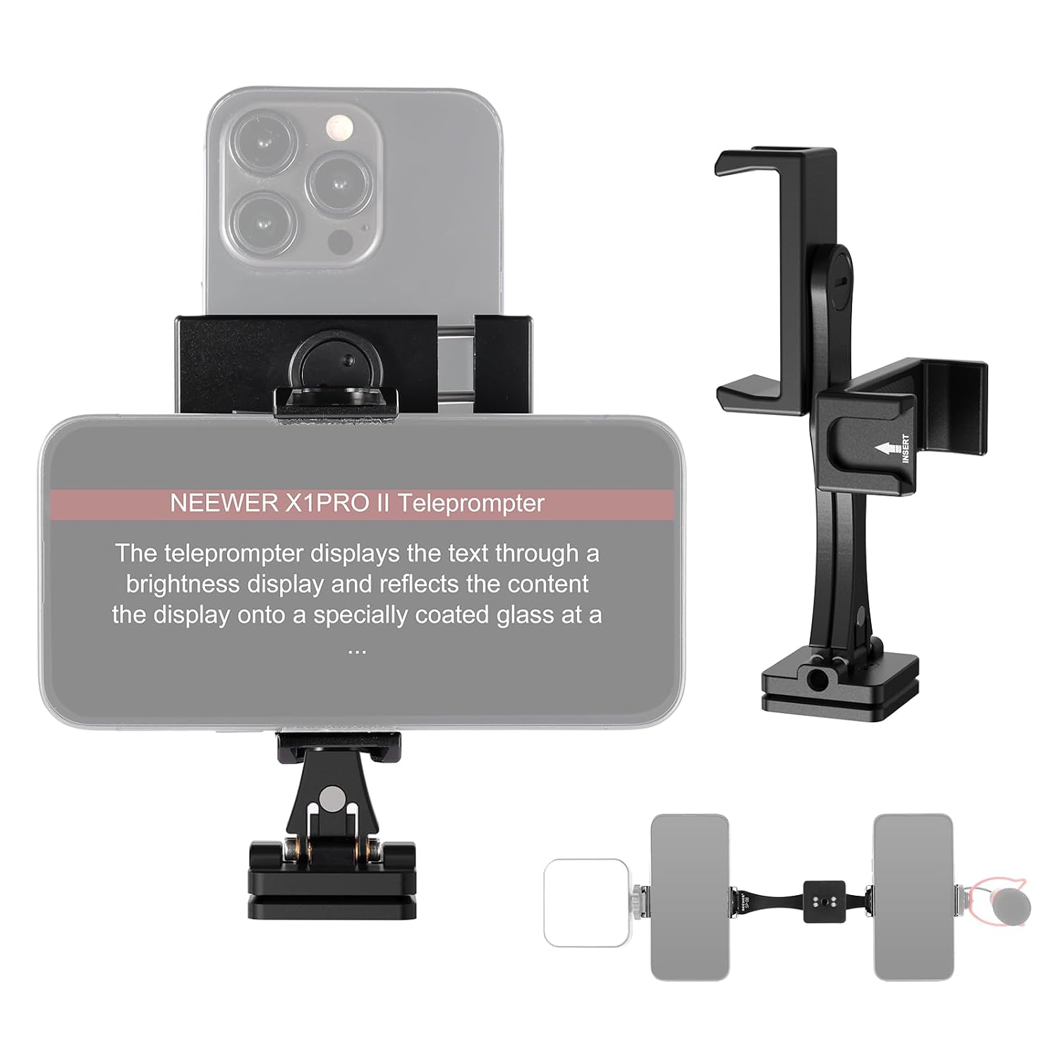 NEEWER Metal Phone Tripod Mount Adapter with Arca QR Base, 360° Rotatable Dual Cell Phone Clip Clamp Holder with 4 Cold Sh... - Review, Price and Buying Guide