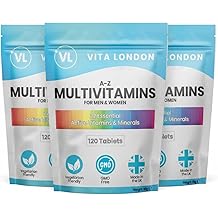 Multivitamin with Iron Tablets for Women & Men | 22 Essential Active Multi Vitamins & Minerals | 12 Month Supply Tablet, not Powder or Multivitamins Capsule | UK Made Supplements