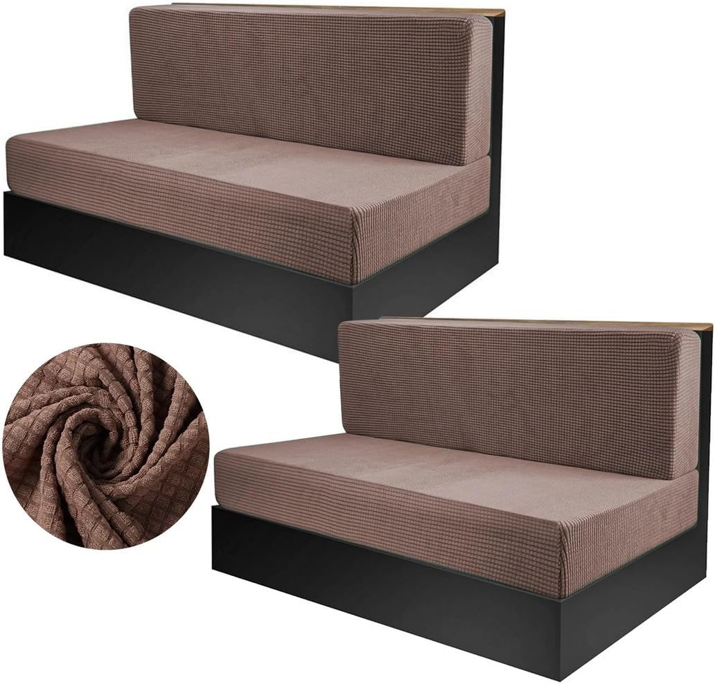 Fit, Two Pcs, Stretchy Loveseat Sofa Protectors, Rv Dinette Cushion Covers, Machine Washable, Elastic Rv Bench Plus Backrest Cushion Covers