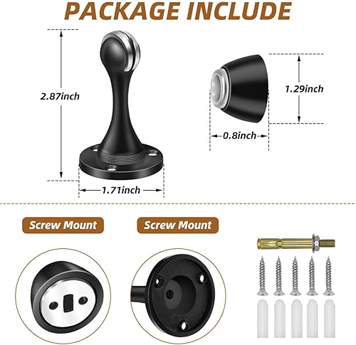 Vista 91 de KOLAKO Topes de puerta, topes de puerta magnéticos, montaje en pared en el suelo, soporte de puerta magnético resistente, cierre suave, tope de Gris